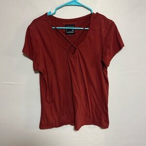 Rust Cut Out Short Sleeve T-Shirt